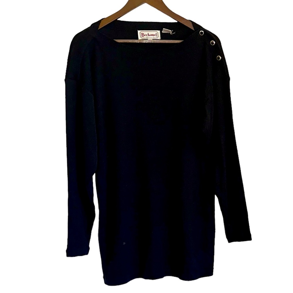 VTG Bechamel black long sleeve wool blend sweater tunic women small